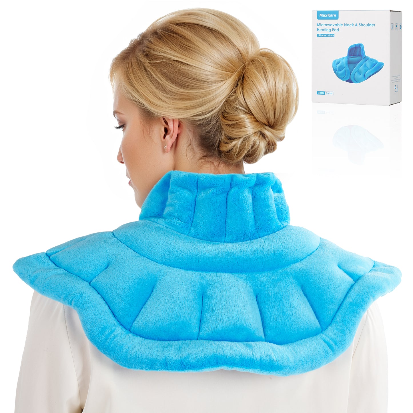 MaxKare Microwavable Heating Pad,Weighted Heating Pad,Neck & Hot Neck Wrap,Blue