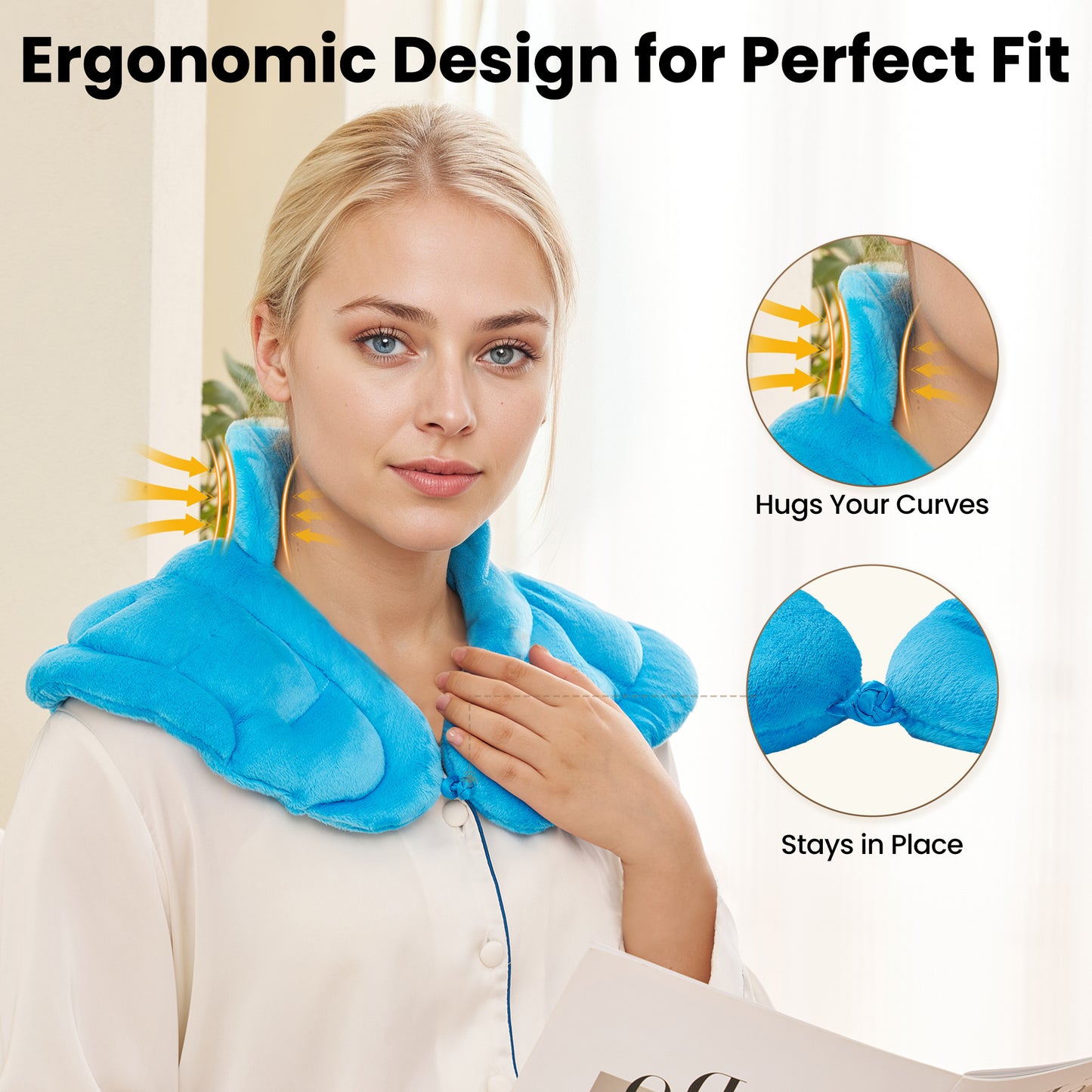 MaxKare Microwavable Heating Pad,Weighted Heating Pad,Neck & Hot Neck Wrap,Blue