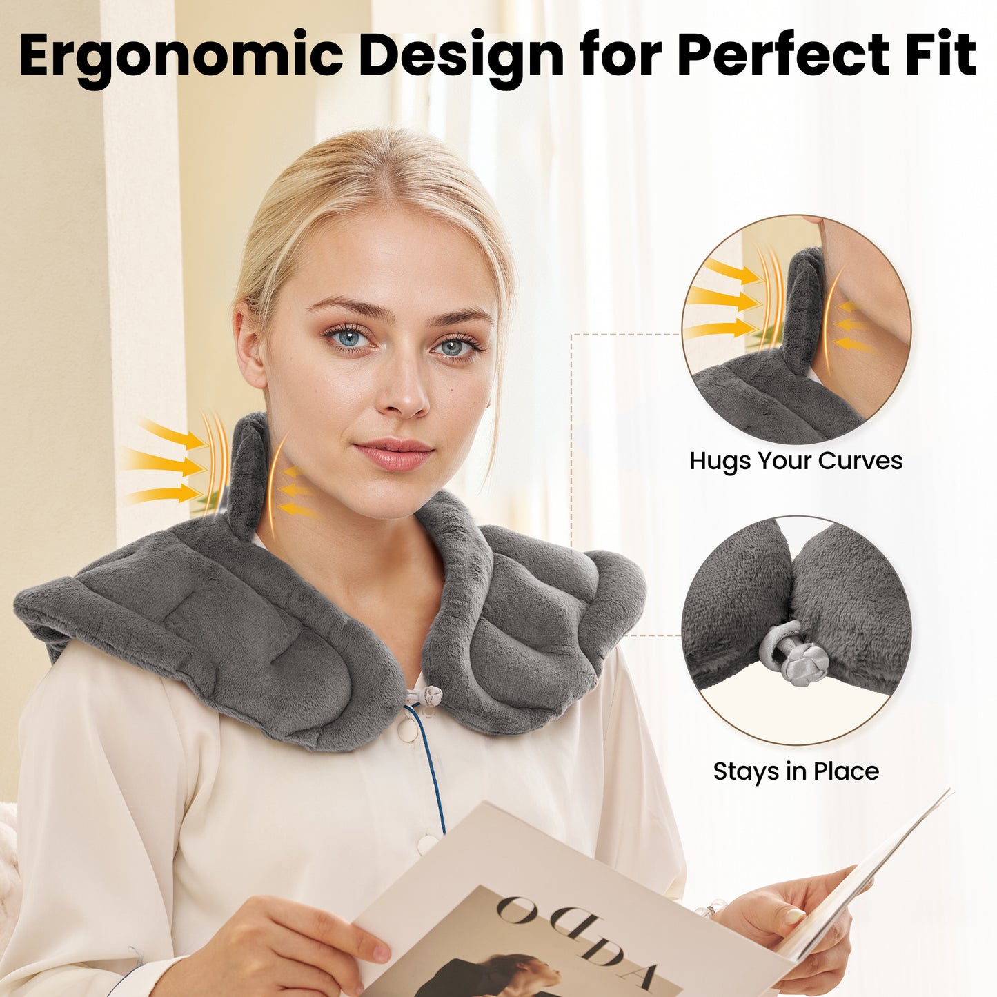 MaxKare Microwavable Heating Pad,Weighted Heating Pad,Neck & Hot Neck Wrap,Grey