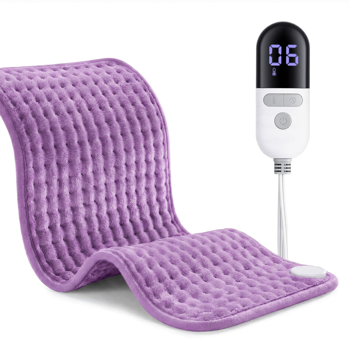 Maxkare 12 x 24 Heating Pad with 4 Heat Settings & Auto Shut-off, for Back Neck Shoulders Stress Relief, Purple