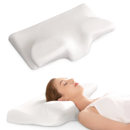 Maxkare Cervical Memory Foam Pillow, CertiPUR-US Certification, for Side Back & Stomach Sleepers