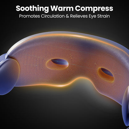 MaxKare Eye Massager with Air Pressure, Open-View Design, Heated Eye Massager for Relieving Eye Strain, Dry Eye, and Headaches, Foldable & Rechargeable