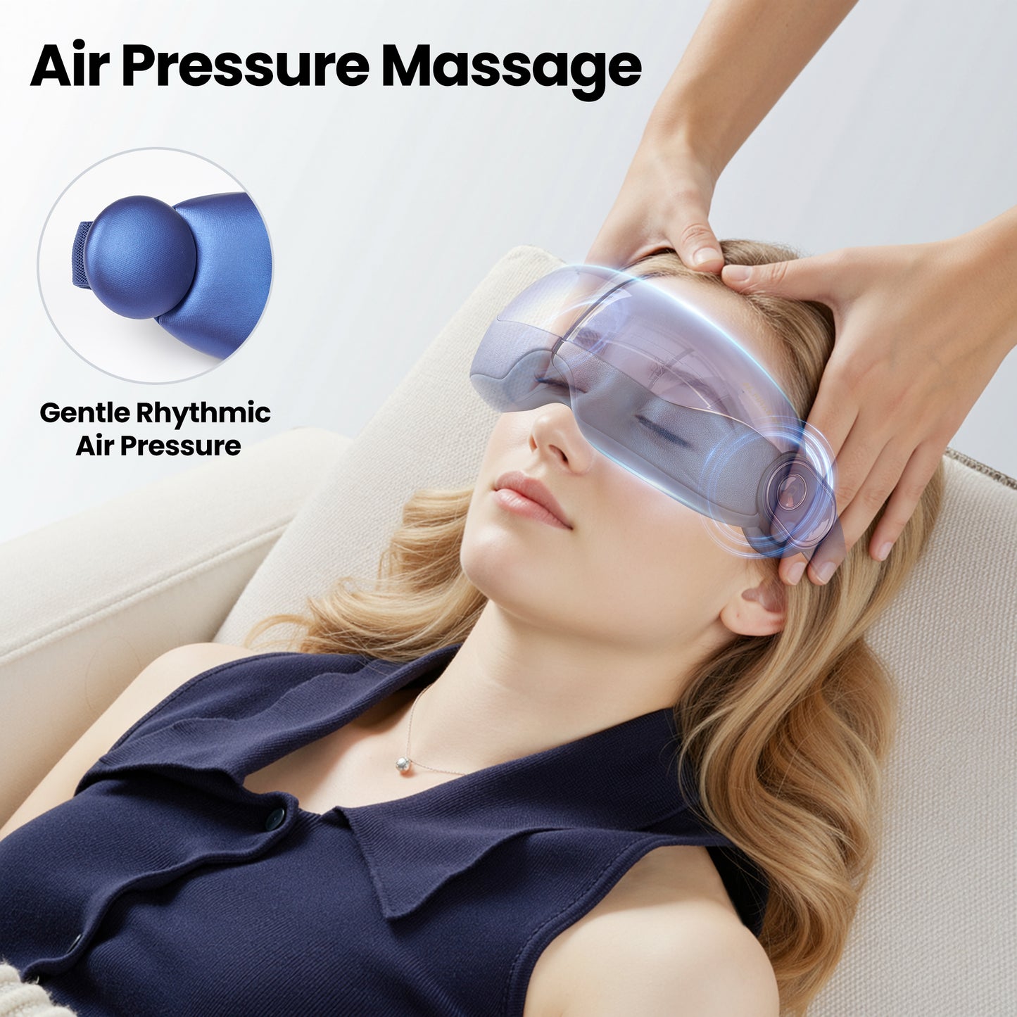 MaxKare Eye Massager with Air Pressure, Open-View Design, Heated Eye Massager for Relieving Eye Strain, Dry Eye, and Headaches, Foldable & Rechargeable