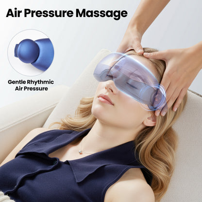 MaxKare Eye Massager with Air Pressure, Open-View Design, Heated Eye Massager for Relieving Eye Strain, Dry Eye, and Headaches, Foldable & Rechargeable