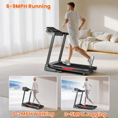 MaxKare 15 Level Auto Incline Treadmill, 3.0HP Folding Treadmill for Home with Bluetooth/Zwift App, Running and Walking Max 9MPH Speed, 286lb Capacity