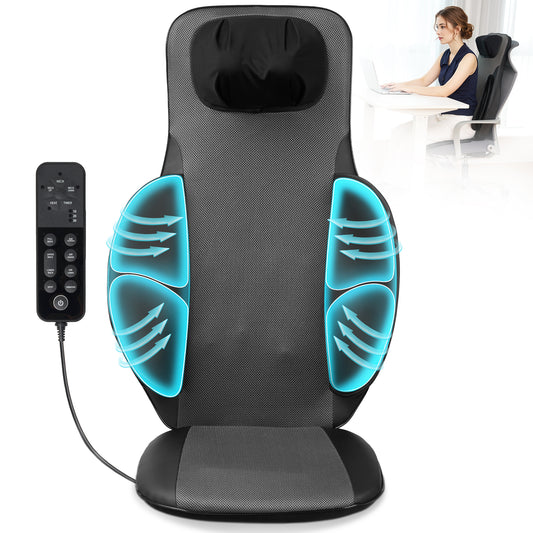 MaxKare Massage Seat Cushion with Heat for Back Pain Relief, Massager Pad with Vibration, for Chair, Sofa, Black