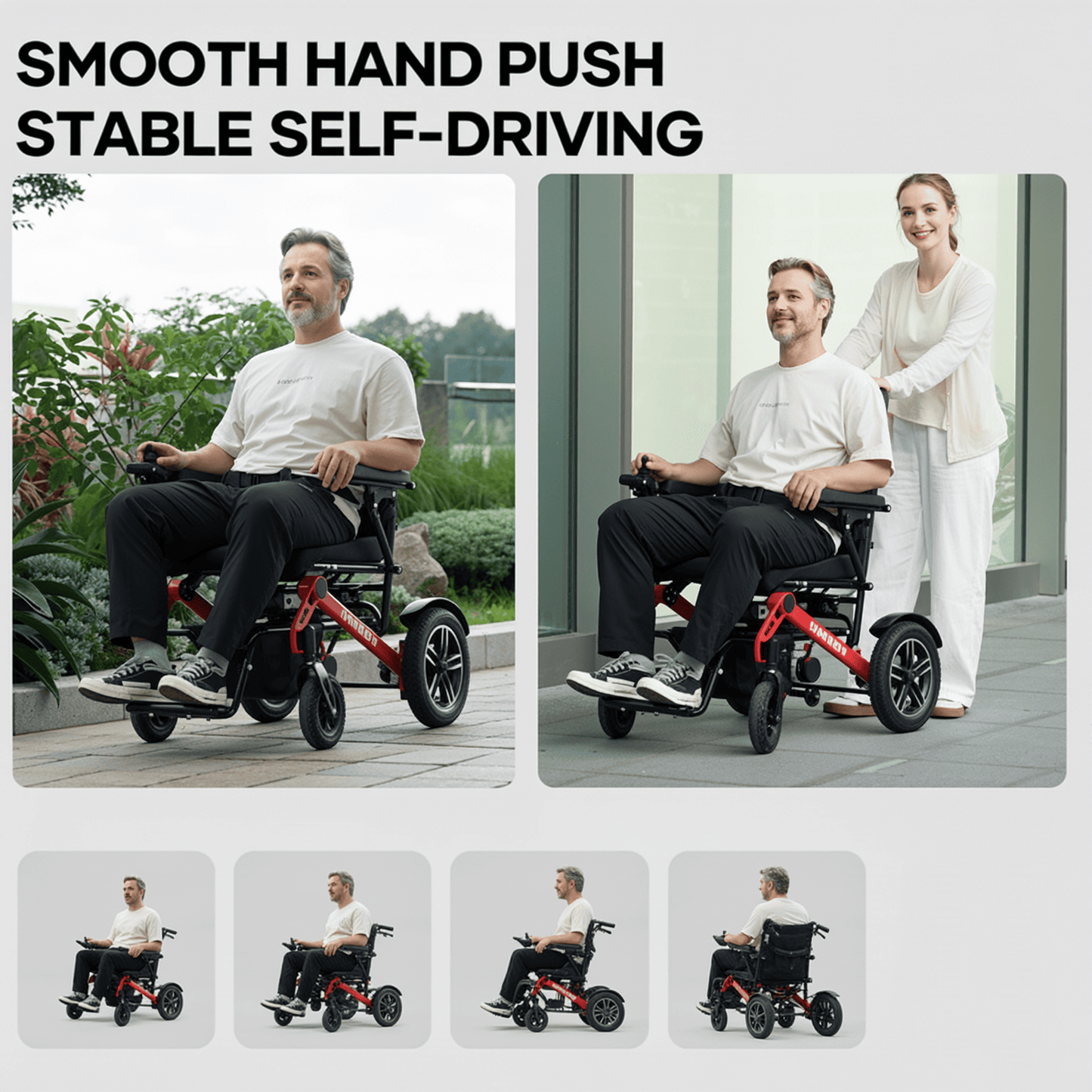 MaxKare Electric Wheelchair for Adults & Seniors, Long Travel Range with 13AH Lithium Batteries, Folding Compact All-Terrain Power Chair with Heavy Duty