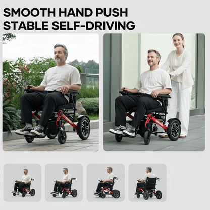 MaxKare Electric Wheelchair for Adults & Seniors, Long Travel Range with 13AH Lithium Batteries, Folding Compact All-Terrain Power Chair with Heavy Duty