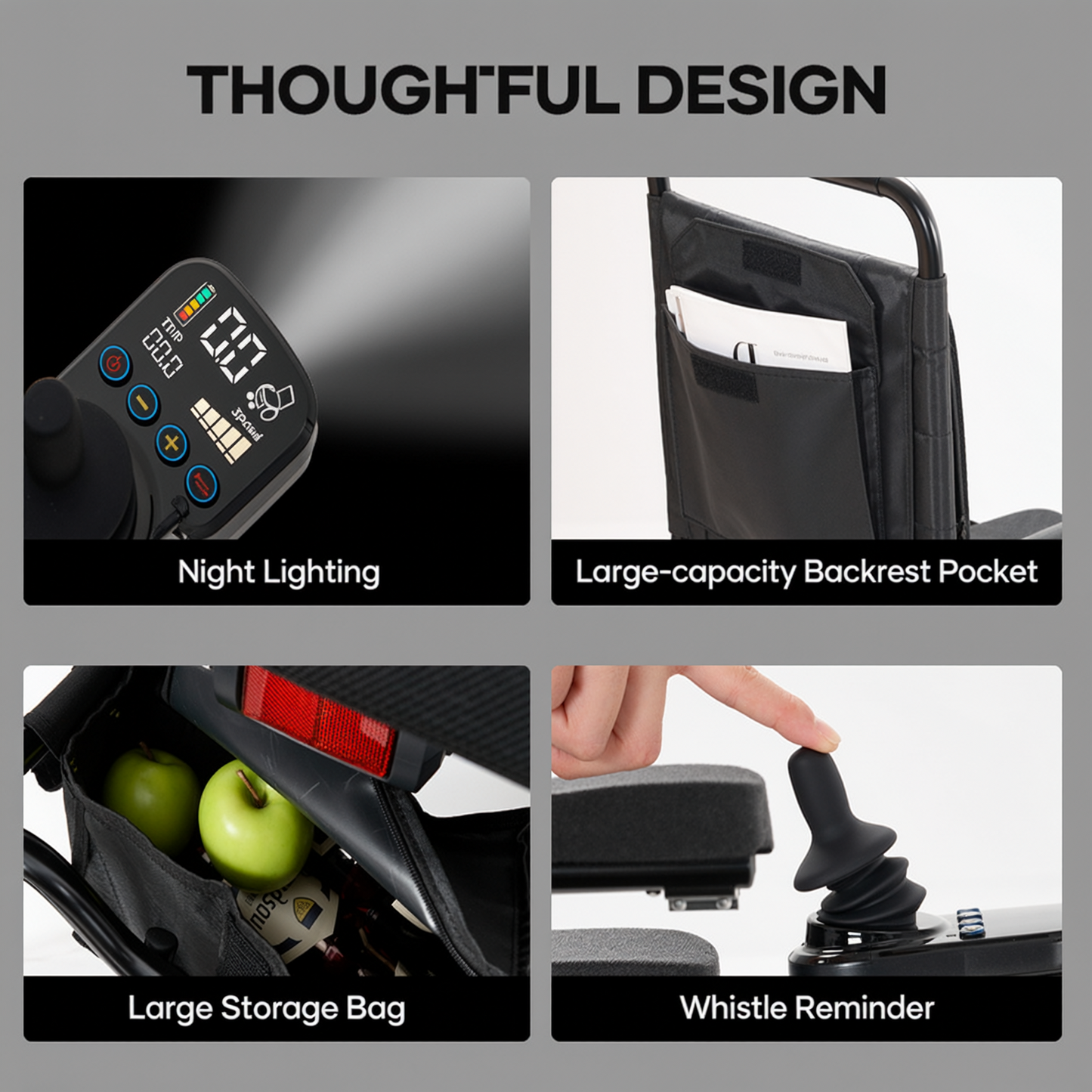 MaxKare Electric Wheelchair for Adults & Seniors, Long Travel Range with 13AH Lithium Batteries, Folding Compact All-Terrain Power Chair with Heavy Duty