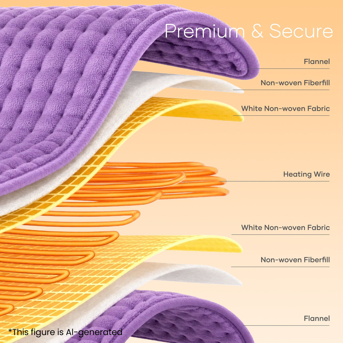 Maxkare 12 x 24 Heating Pad with 4 Heat Settings & Auto Shut-off, for Back Neck Shoulders Stress Relief, Purple