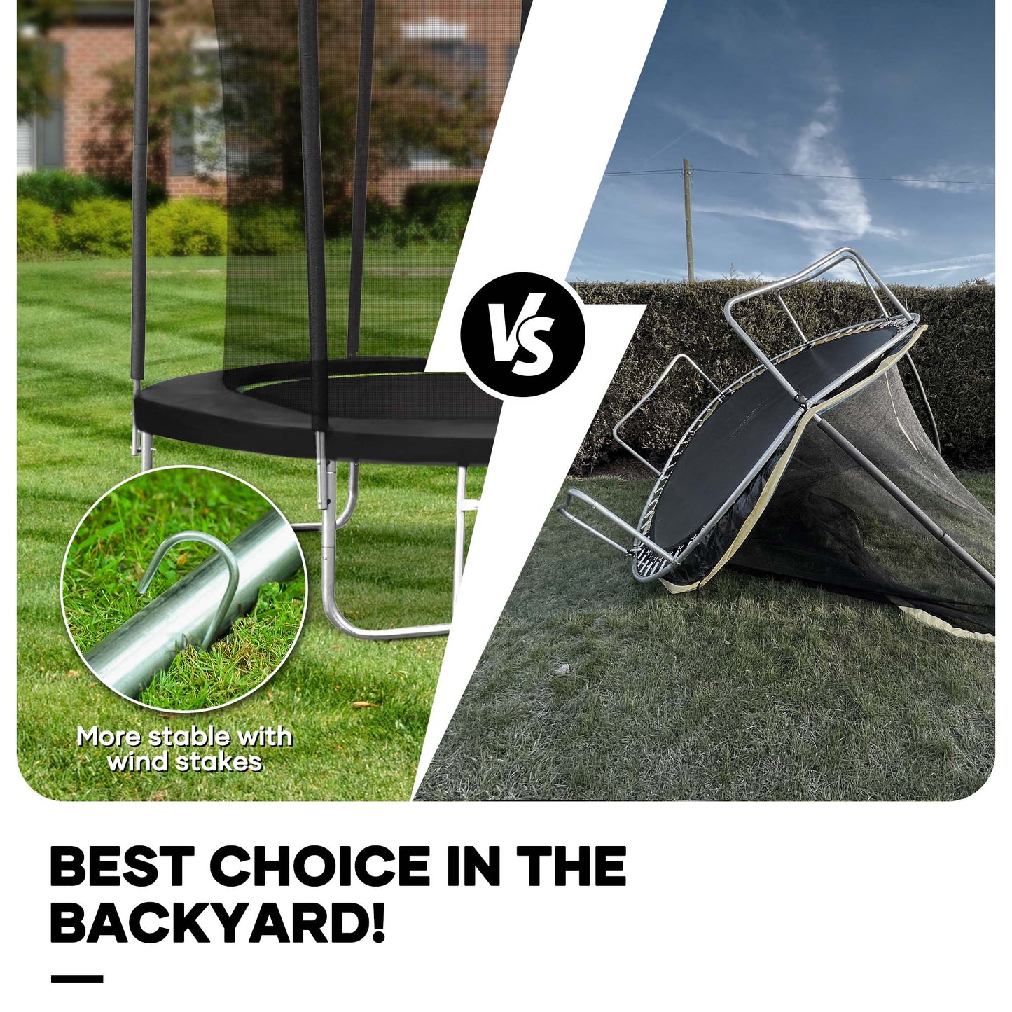 MaxKare 8Ft Trampoline for Kids Toddler, Jumping Trampoline with Enclosure, 330 lbs Capacity, Children Trampoline with Net Indoor Outdoor