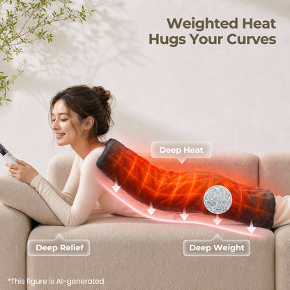 Extra Large Weighted Heating Pad 33" X 18", 6 Heating Levels & 3 Time Settings for Back Neck Shoulder Stress & Cramps Relief, Gray