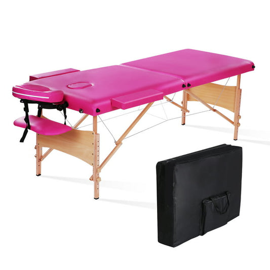 Maxkare Portable Massage Table Massage Bed Lash Bed 84'' Facial Bed Professional SPA Bed Height Adjustable with Carrying Bag & Accessories, 496lbs Capacity, Pink