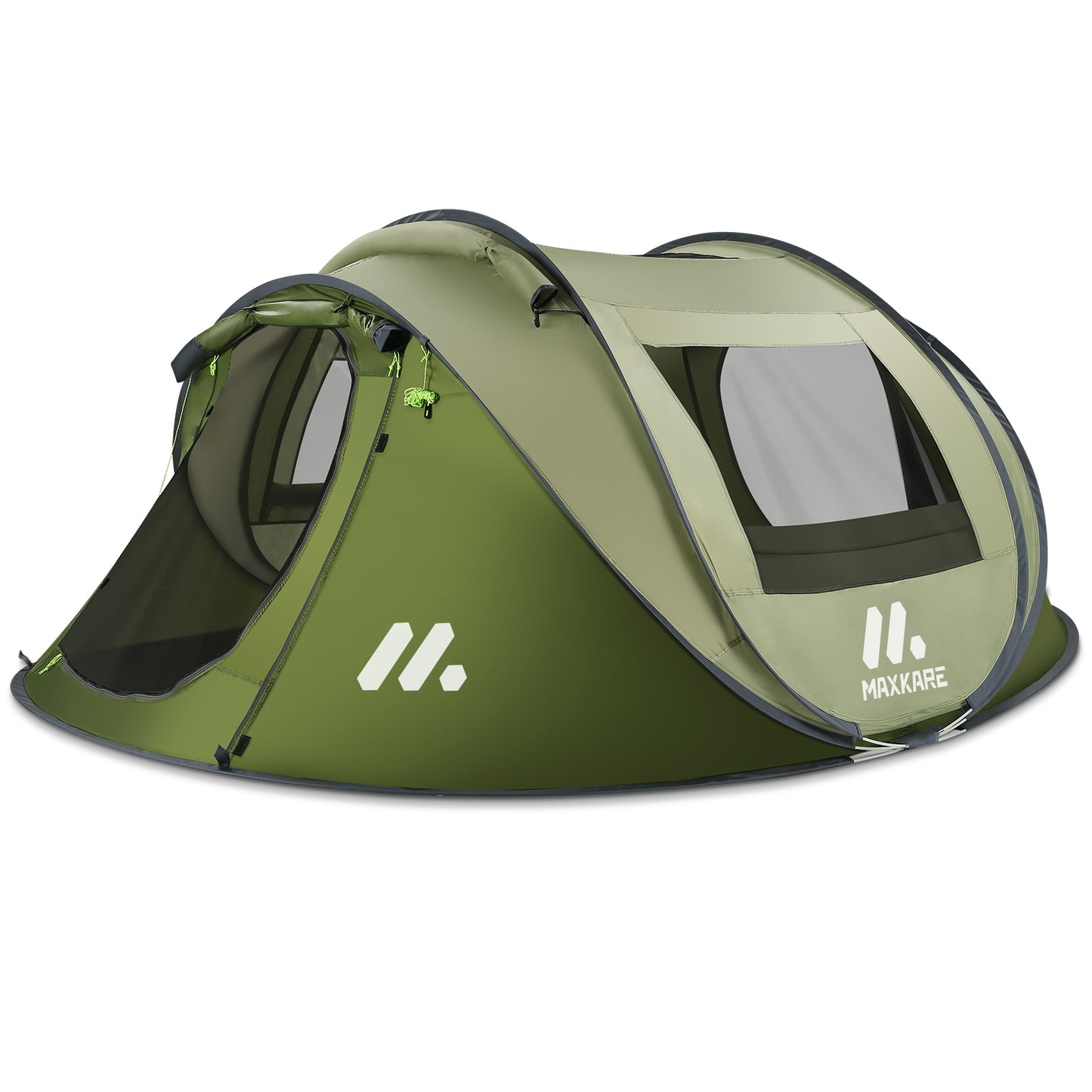 Maxkare 4 Person Instant Setup Tent with 2 Doors Automatic Easy Pop Up Family Tents Waterproof for Camping Hiking & Traveling