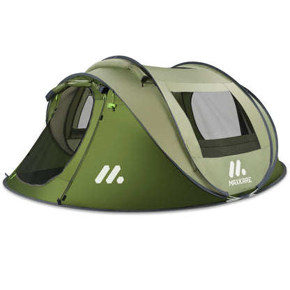 Maxkare 4 Person Instant Setup Tent with 2 Doors Automatic Easy Pop Up Family Tents Waterproof for Camping Hiking & Traveling