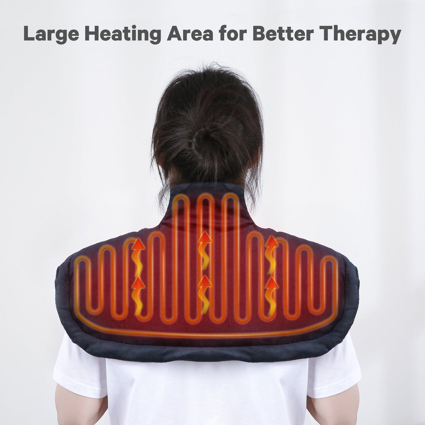 Maxkare 22x16inch Heating Pad for Back and Shoulder, Heat Wrap with Fast-Heating and 4 Heat Settings, 2 Hours Auto Shut Off Available, Dark Blue
