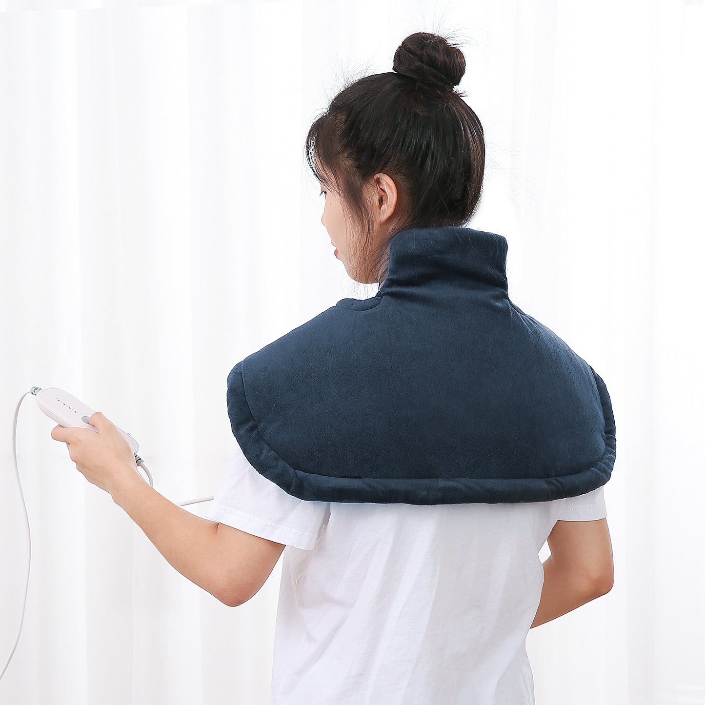 Maxkare 22x16inch Heating Pad for Back and Shoulder, Heat Wrap with Fast-Heating and 4 Heat Settings, 2 Hours Auto Shut Off Available, Dark Blue
