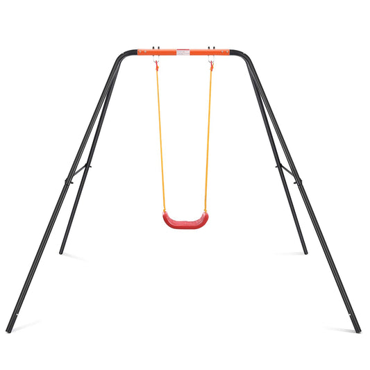 MaxKare Metal Swing Set for Backyard Playground Swing Set Suitable for Kids Toddlers Porch Backyard Single Set Outdoor