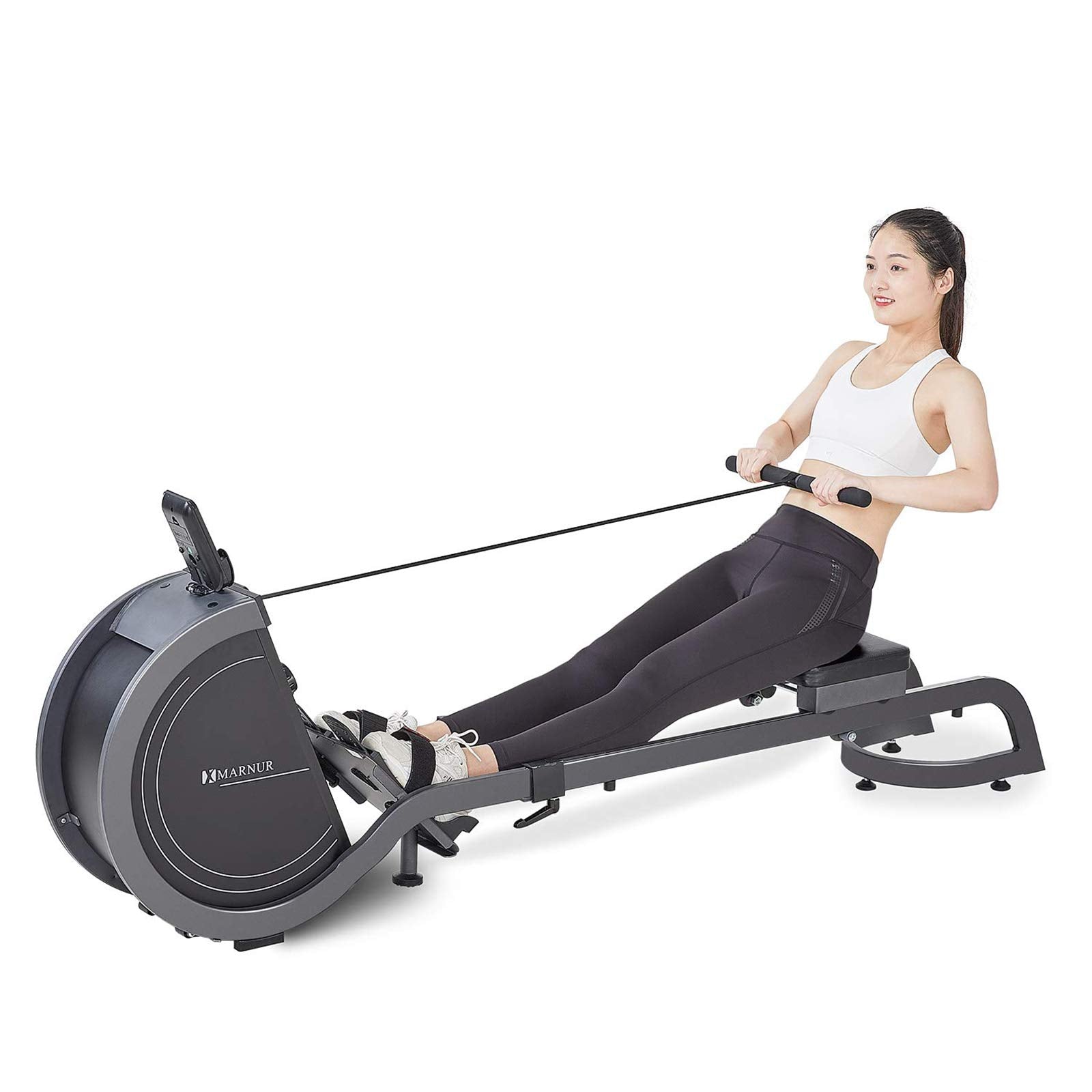 Load image into Gallery viewer, MARNUR Magnetic Rowing Machine Double Track Rower, 16 Levels Adjustable Resistance with LCD Monitor Display, 245lbs Capacity
