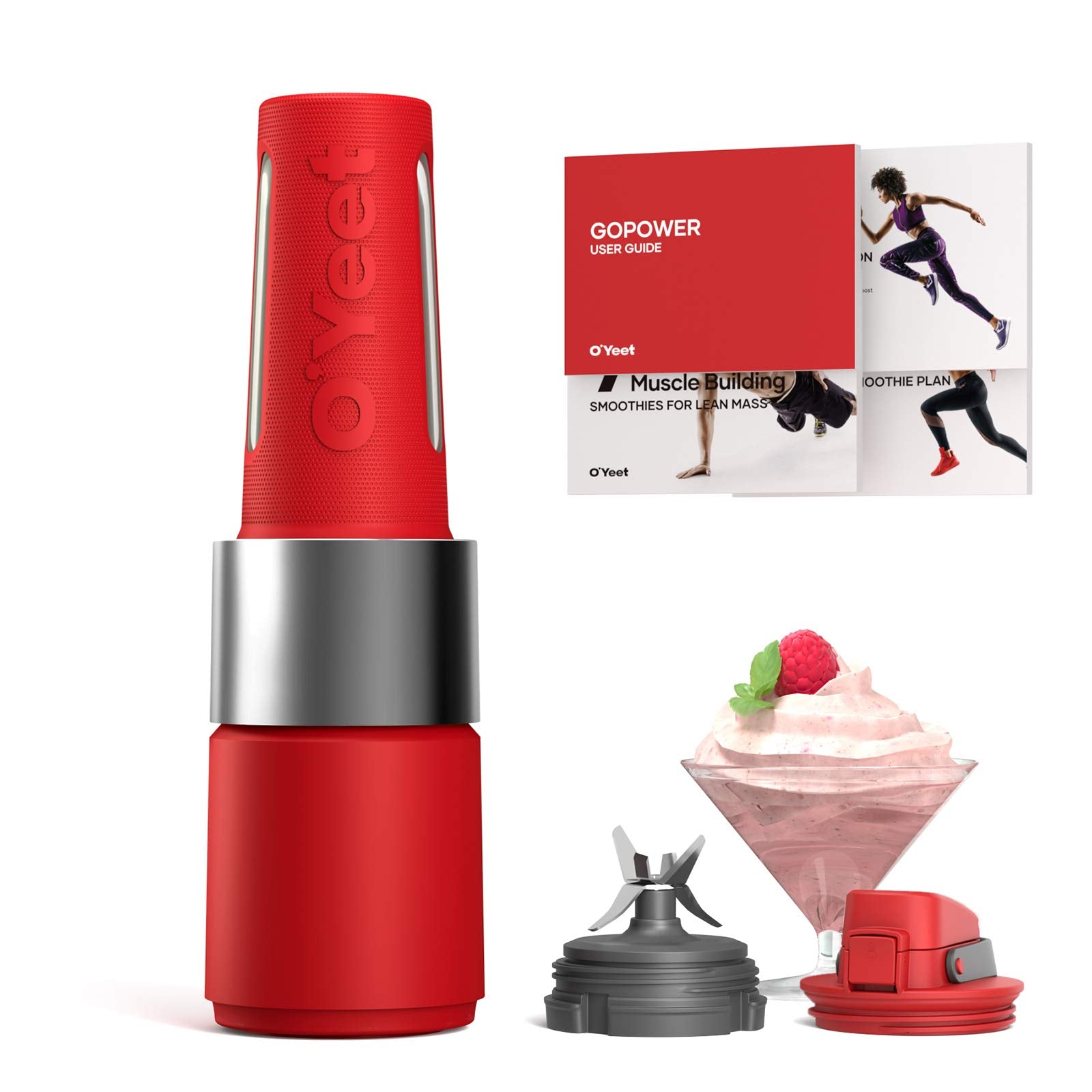 Load image into Gallery viewer, OYeet 1000W 18 Ounce Personal Blender for Shakes and Smoothies 10 Sec Quick Nutrition Extractor Peak iF Design Award BPA Free Recipes Available, Red
