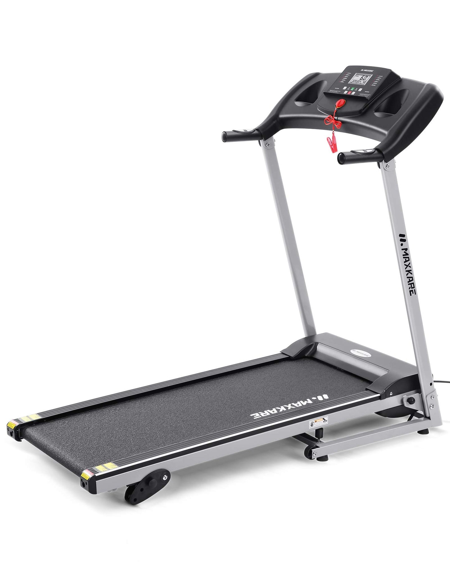 MaxKare Electric Treadmill Foldable 17" Wide Running Machine 3 Levels Manual Incline 1.5 HP Power 12 Preset Program Easy Assembly Max Speed 7.5MPH with Large Display & Cup Holder for Home Use