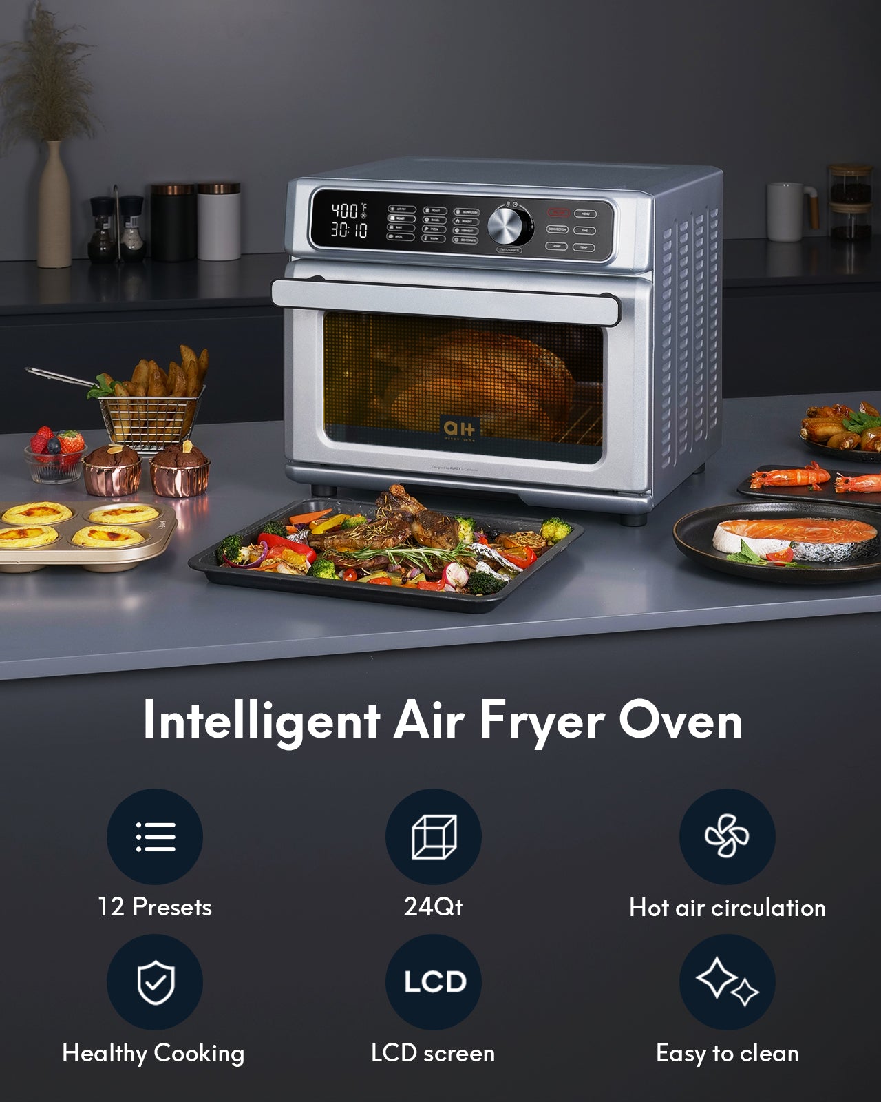 Air Fryer Toaster Oven 7 in 1 Air Fryer Oven Combo Family Size