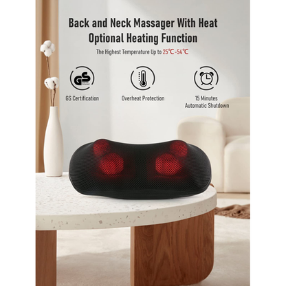 MaxKare Back Massager Pillow with Heat Shiatsu Massager Kneading Massager for Back, Neck, Shoulder, Waist, Use at Home Office
