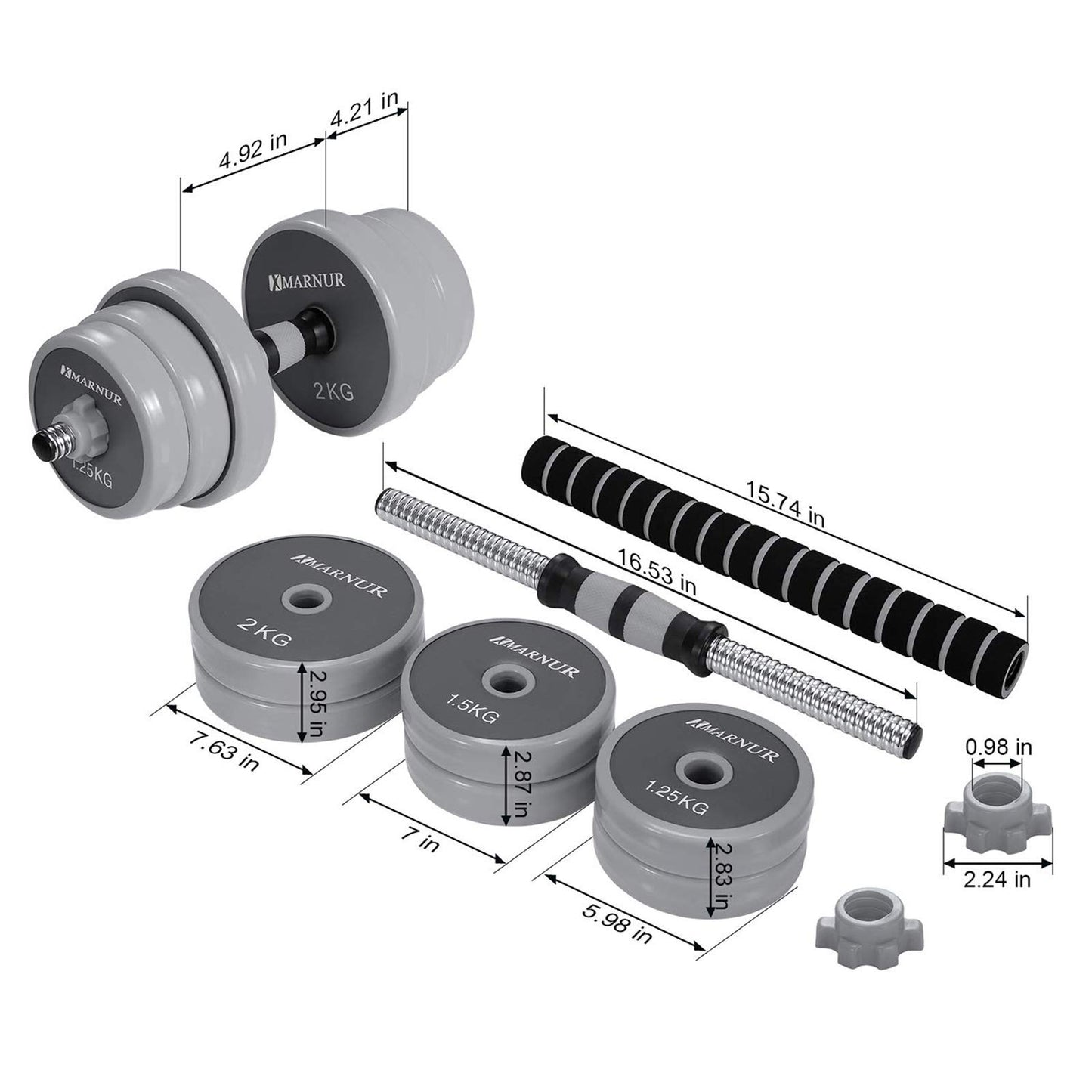 Adjustable Dumbbell Barbell Weight Set, 44 LB Dumbbell Barbell Set with Connecting Rod Used as Barbell Weight Set for Exercises Fitness, Home Gym Weights for Men and Women