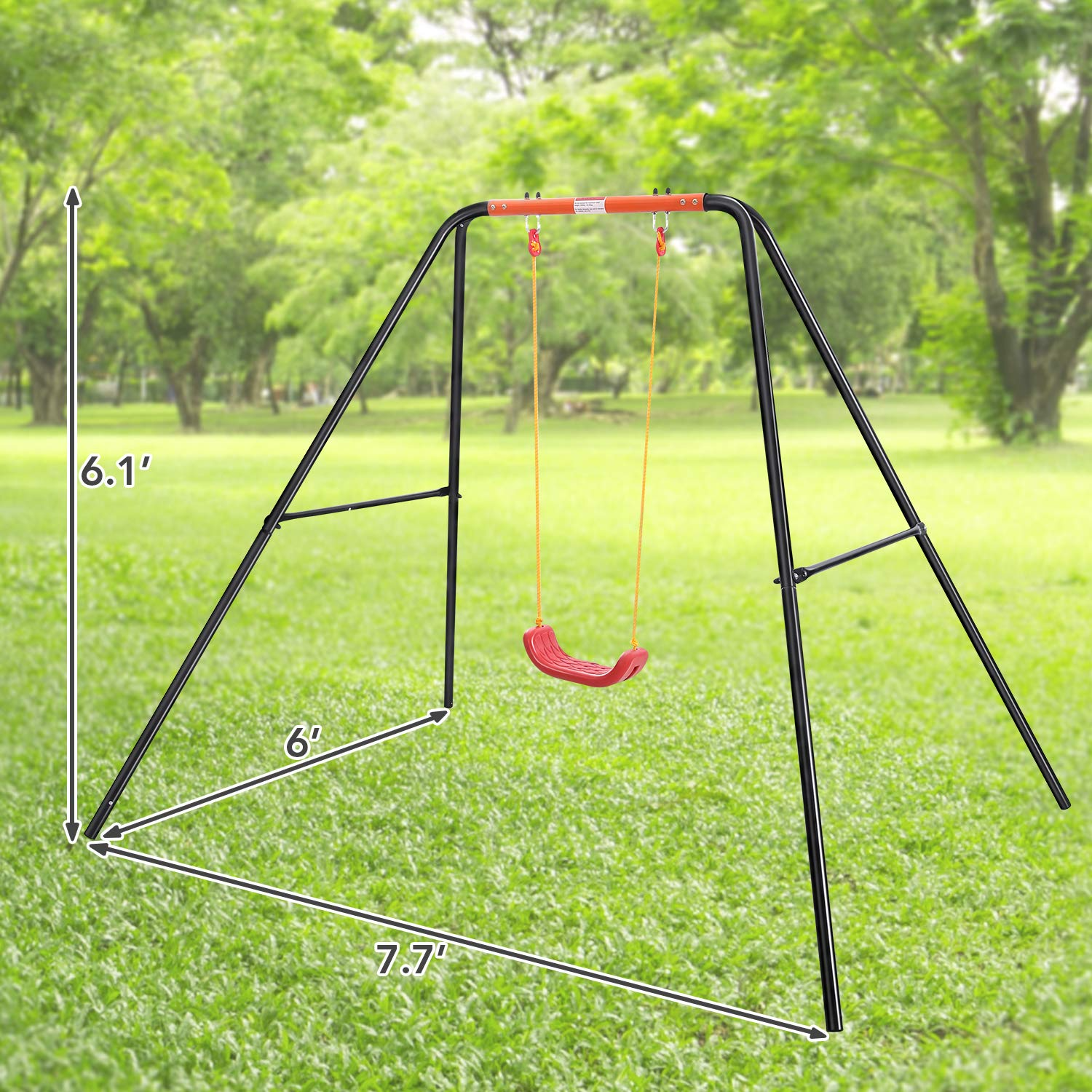 Load image into Gallery viewer, MaxKare Metal Swing Set for Backyard Playground Swing Set Suitable for Kids Toddlers Porch Backyard Single Set Outdoor
