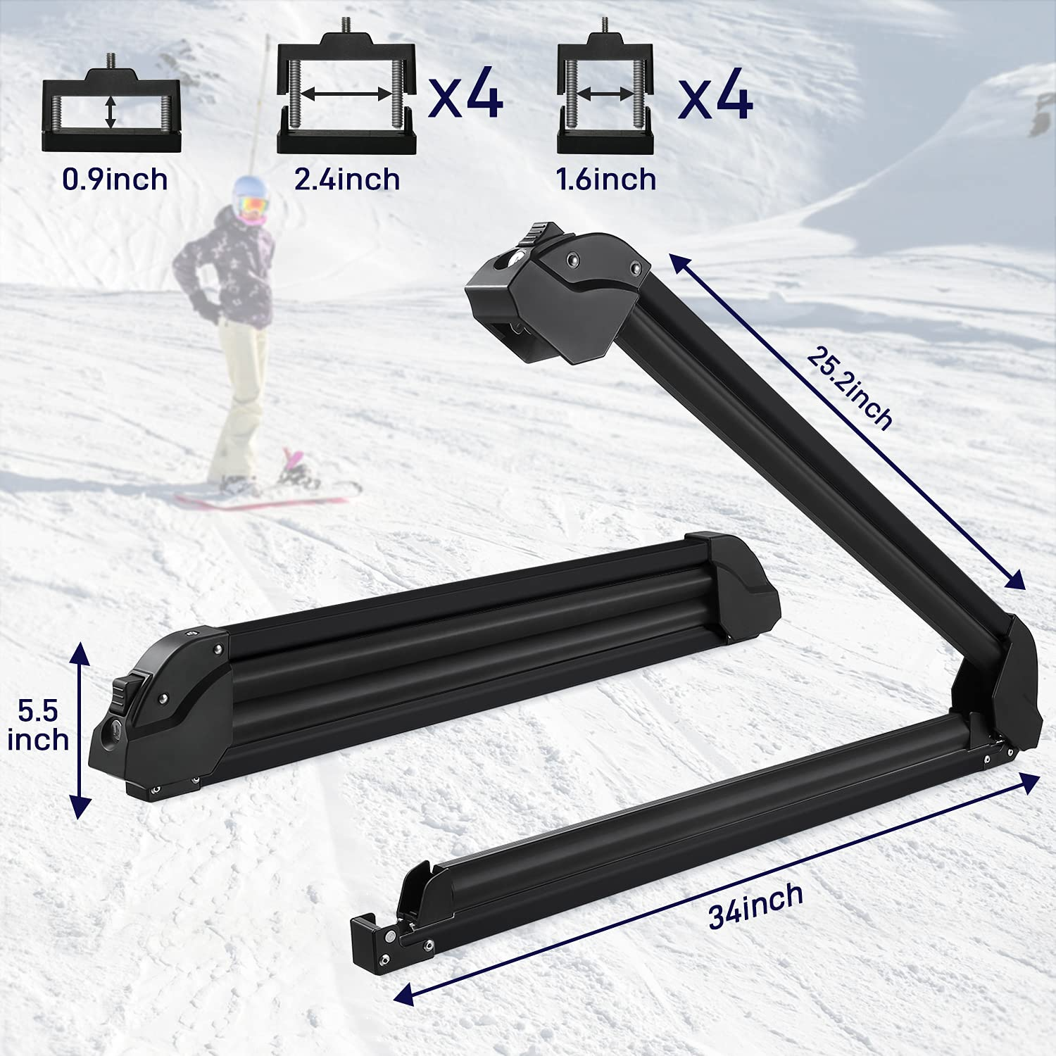Lanco Skiträger Prisma 6, Dachträger für Ski/Snowboard aus Aluminium - ATU