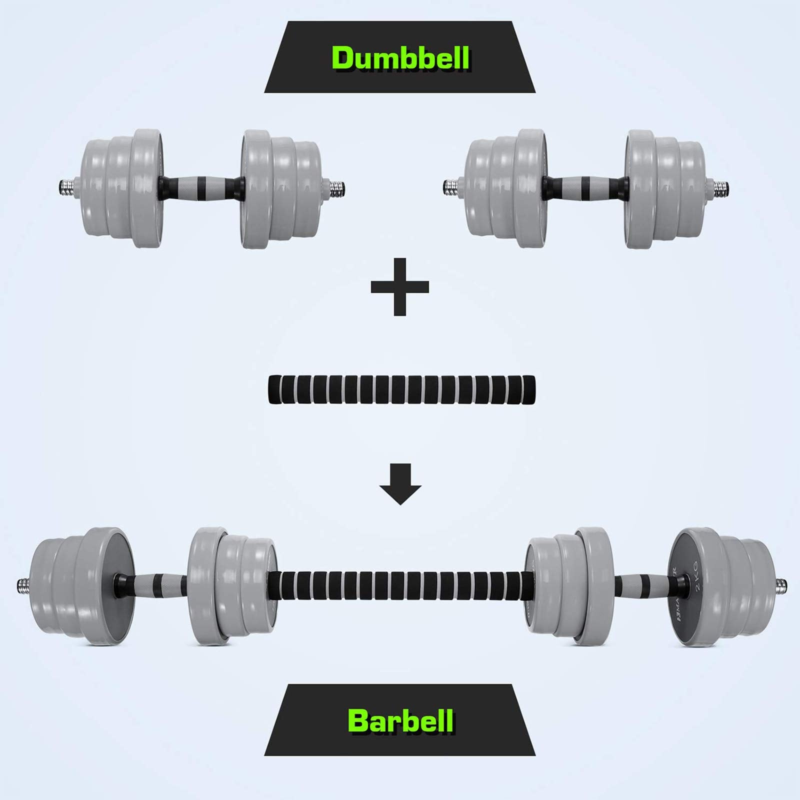Load image into Gallery viewer, MARNUR Adjustable Dumbbell Barbell Weight Set, 44 LB Dumbbell Barbell Set with Connecting Rod Used as Barbell Weight Set for Exercises Fitness, Home Gym Weights for Men and Women
