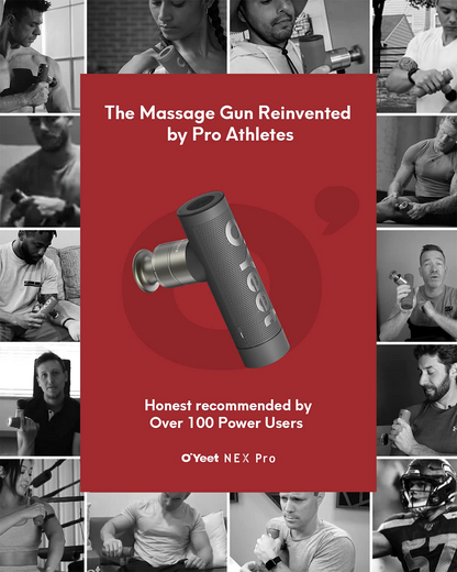 O'Yeet Massage Gun for Athletes, NEX Pro Mini Percussion Massager Gun, for Pain Relief, High-Intensity Vibration with Portable Case and Professional Training Guide, Grey