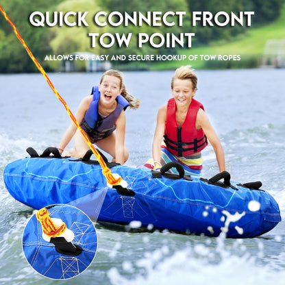 Maxkare 1-3 Riders 70inch Towable Tube for Boating Inflatable Boat Tube for Youth Adult Have Fun in Oceans, Lake, Blue