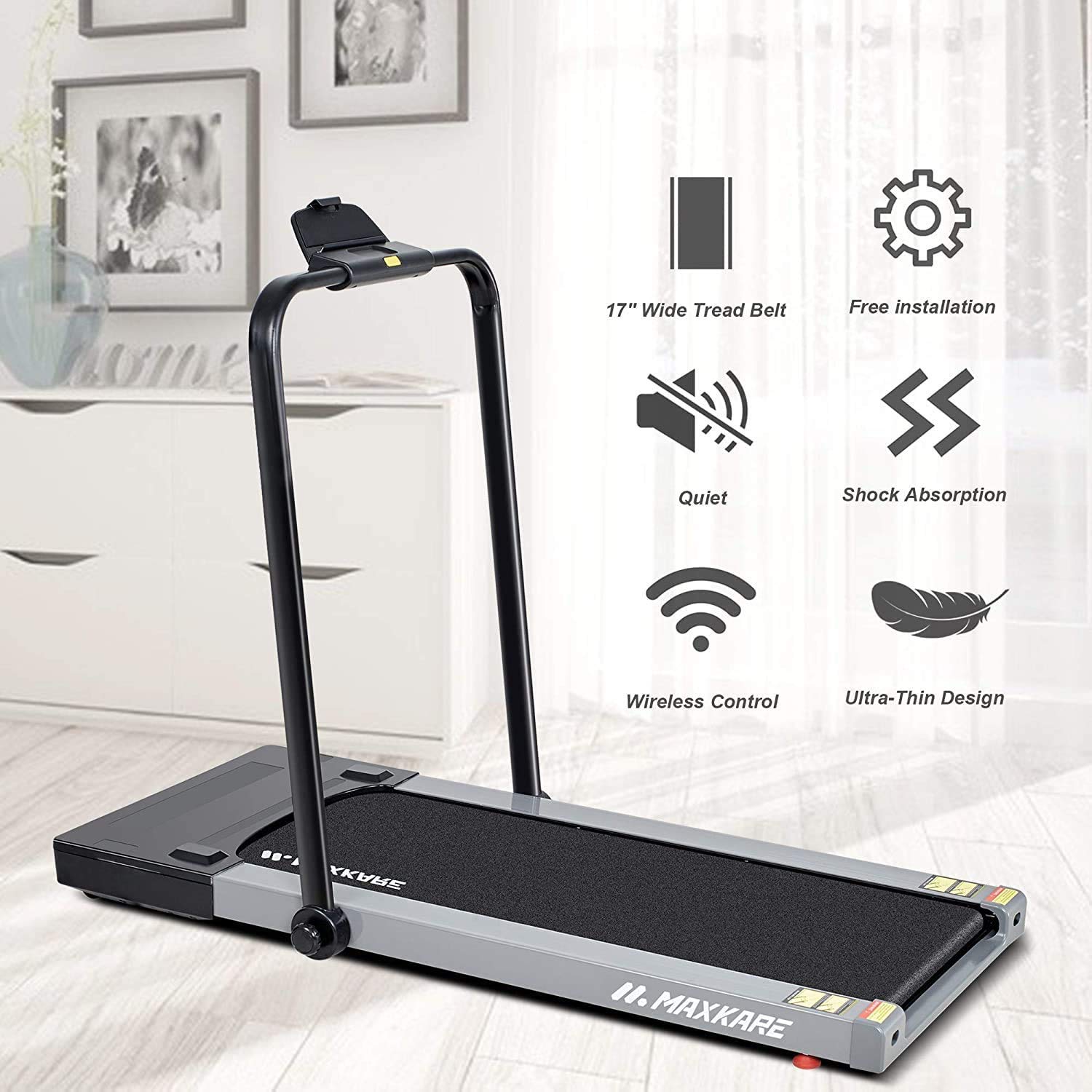 Load image into Gallery viewer, MaxKare Folding Electric Treadmill, 2 In 1 Walking Running Machine with Remote Control Flat Under Desk Treadmill For Gifts
