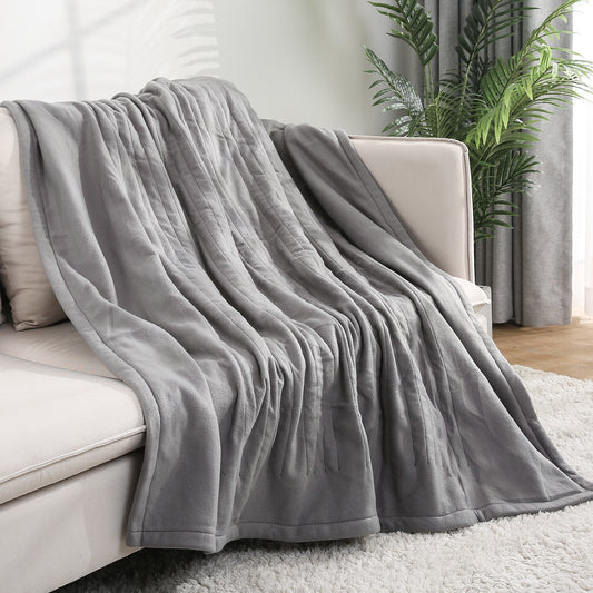 Electric Blanket 50x60inch Heated Throw Blanket with Adjustable Timer 4 Heating Levels, 6 Hours Auto-Off, Machine-Washable, Grey
