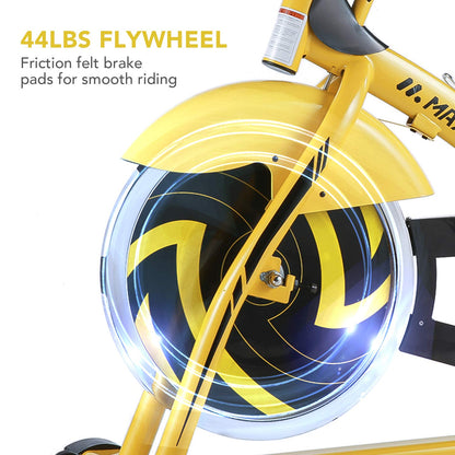 MaxKare 44lbs Flywheel Exercise Bike Stationary Bike Belt Drive with Pulse Sensor/LCD Monitor/Ipad Mount/ Adjustable Handlebar Indoor Cycling Bike for Home Cardio Workout