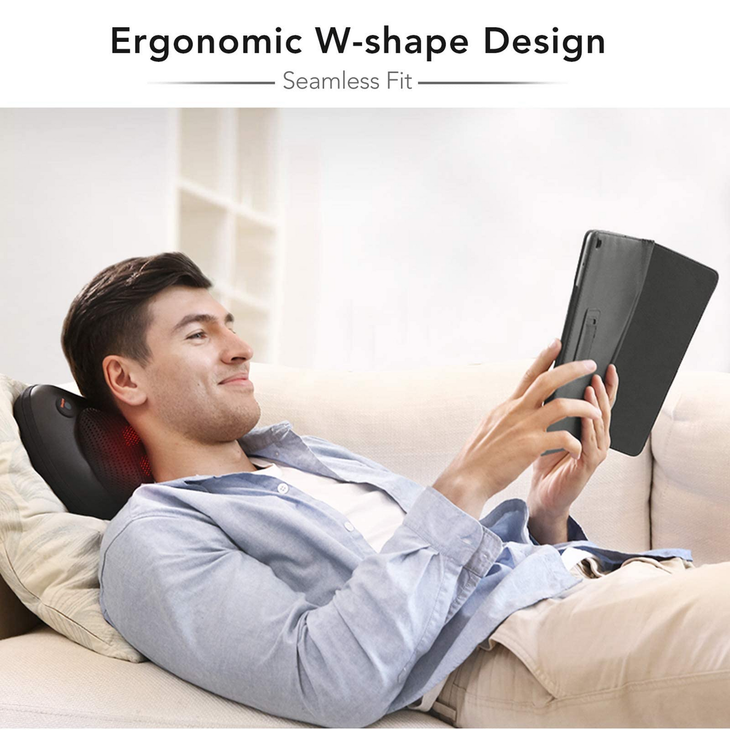 Naipo Electric Back Massage Pillow Shiatsu Neck and Shoulder Massager with Soothing Heat, Deep Kneading Massager for Full Body Muscle Relax, Gift