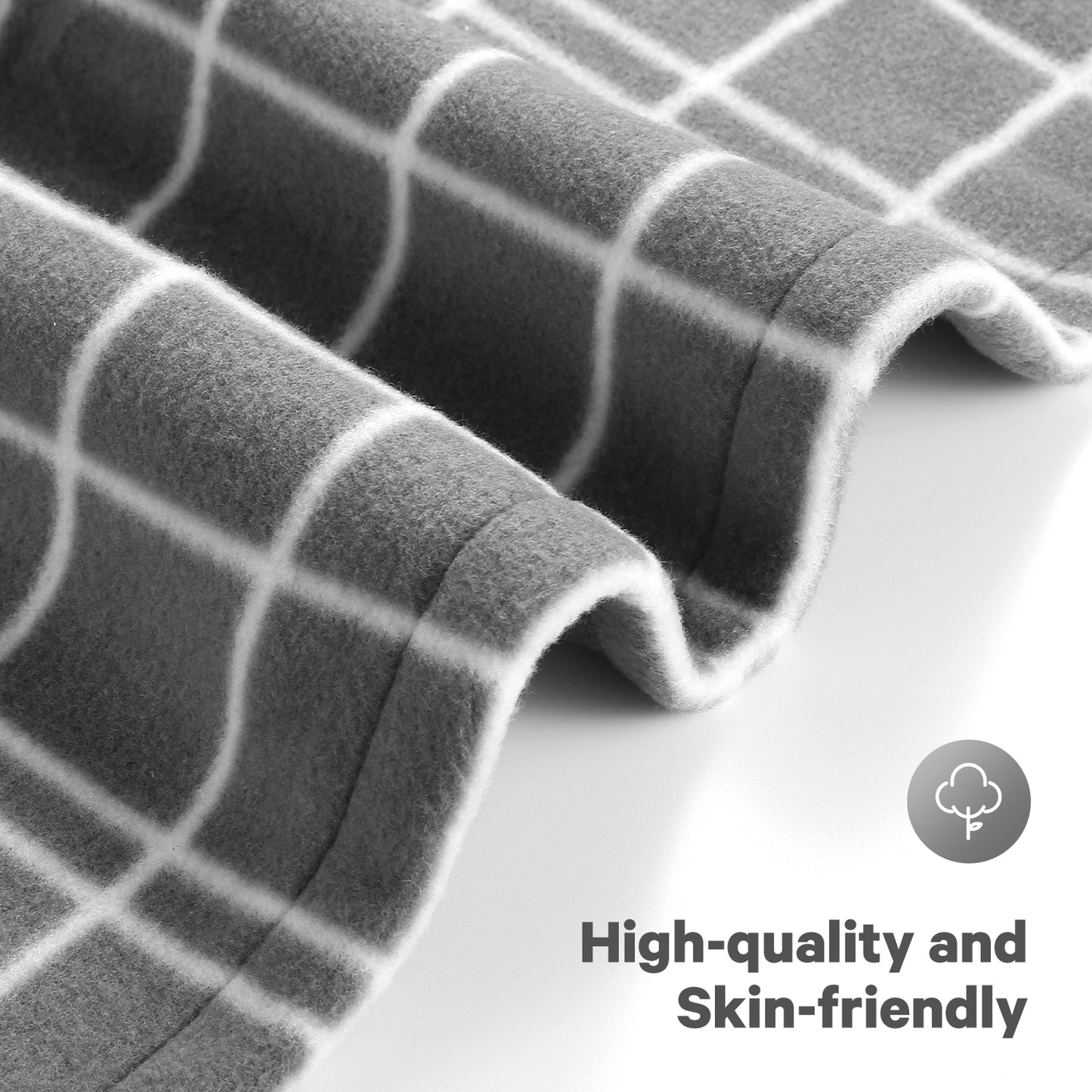 Maxkare Electric Blanket 72" x 84" Full Size Heated Throw Blanket with Adjustable Timer 4 Heating Levels, Auto-Off Feature Machine-Washable(Grey&White)