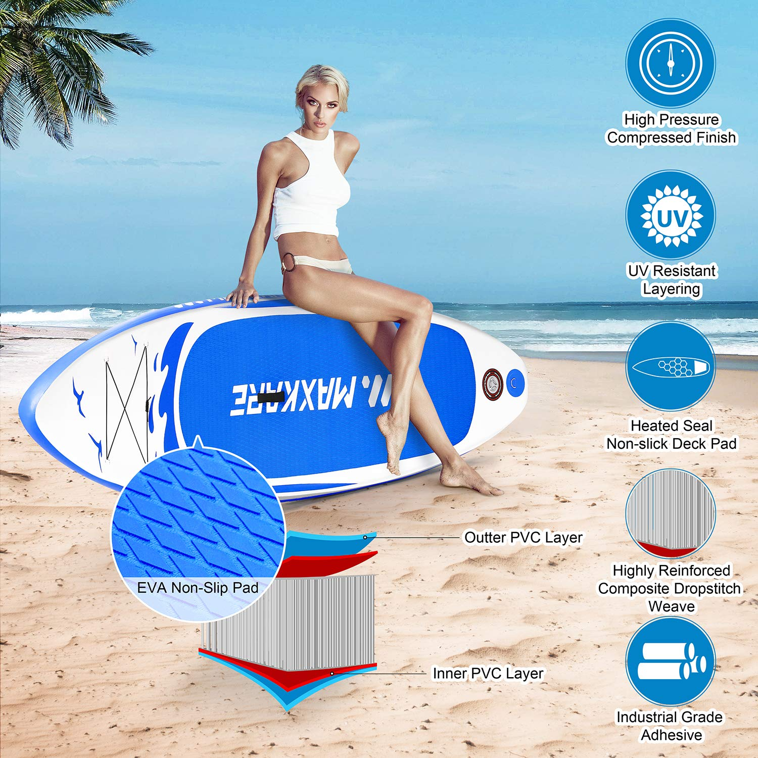 MaxKare Paddle Board Inflatable Stand Up Paddle Board Non-Slip – MAXKARE | SUP-Boards