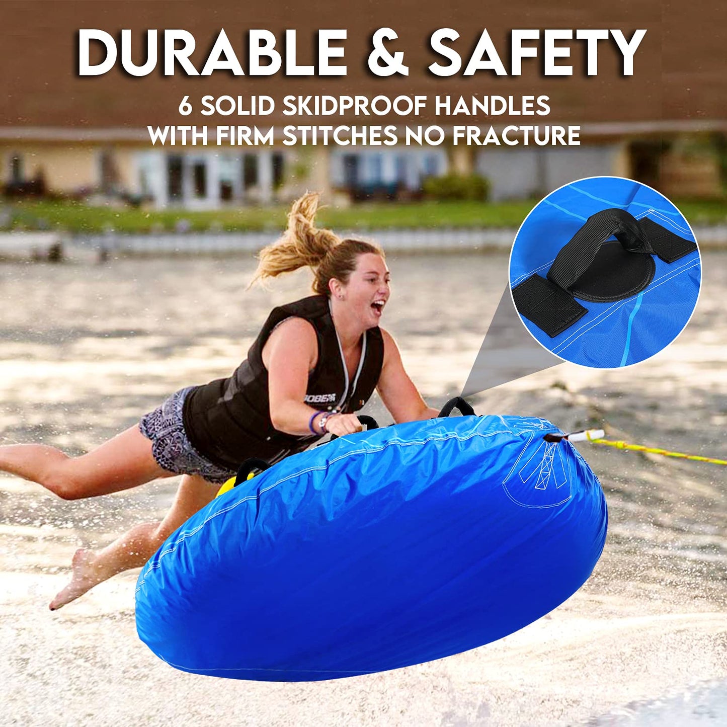 Maxkare 1-3 Riders 70inch Towable Tube for Boating Inflatable Boat Tube for Youth Adult Have Fun in Oceans, Lake, Blue