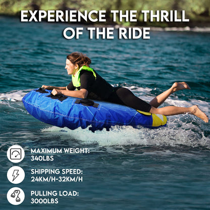 Maxkare 1-3 Riders 70inch Towable Tube for Boating Inflatable Boat Tube for Youth Adult Have Fun in Oceans, Lake, Blue