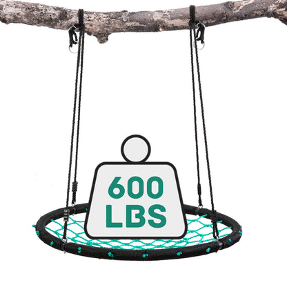 MaxKare 41'' Web Tree Swing Saucer Spider Swing Adjustable Detachable Nylon Rope Swing, Maximum Load of 600 Lbs, Indoor Outdoor Play Set Christmas Gift for Kids