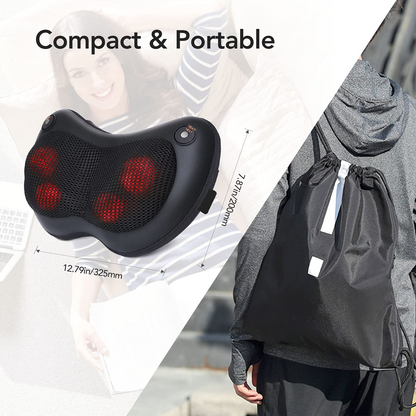 Naipo Electric Back Massage Pillow Shiatsu Neck and Shoulder Massager with Soothing Heat, Deep Kneading Massager for Full Body Muscle Relax, Gift
