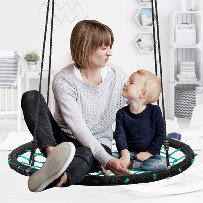 MaxKare 41'' Web Tree Swing Saucer Spider Swing Adjustable Detachable Nylon Rope Swing, Maximum Load of 600 Lbs, Indoor Outdoor Play Set Christmas Gift for Kids