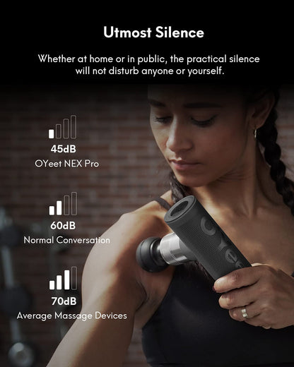 O'Yeet Massage Gun for Athletes, NEX Pro Mini Percussion Massager Gun, for Pain Relief, High-Intensity Vibration with Portable Case and Professional Training Guide, Grey