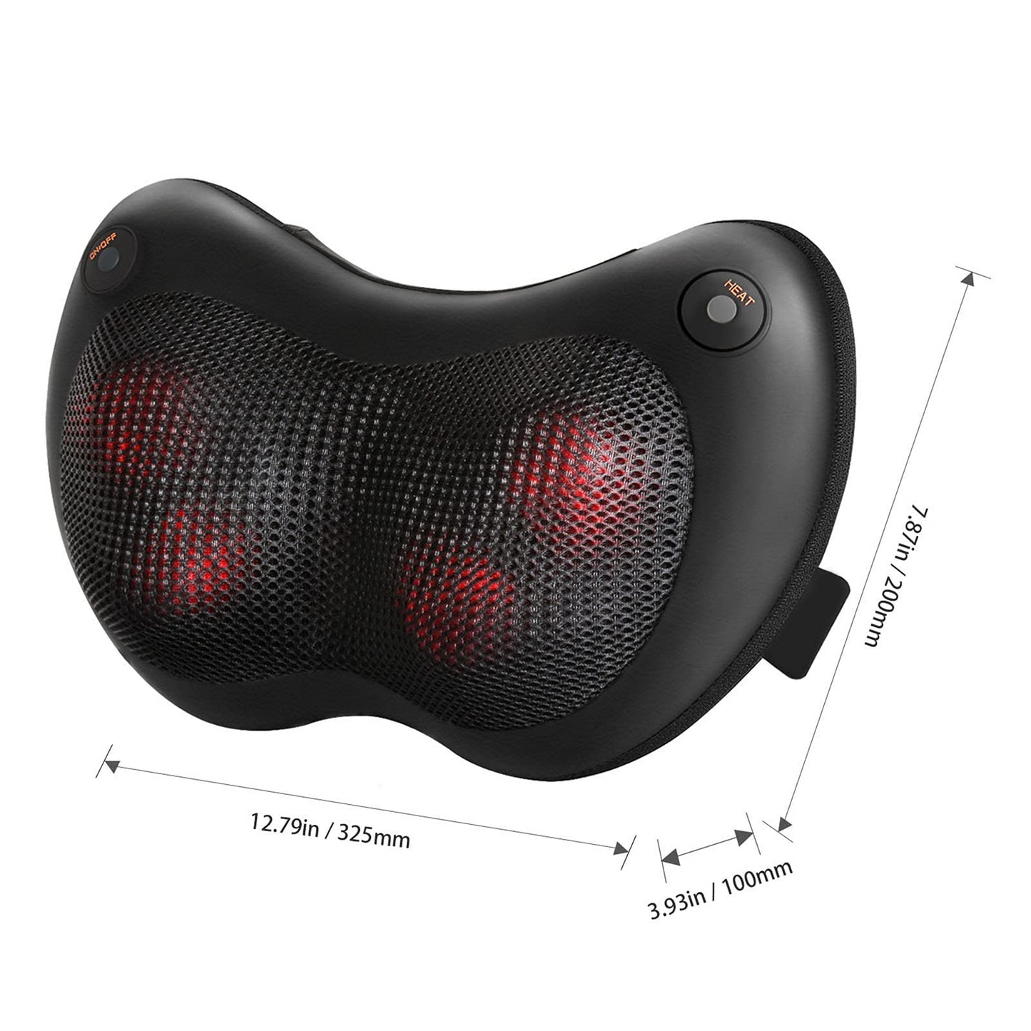Naipo Electric Back Massage Pillow Shiatsu Neck and Shoulder Massager with Soothing Heat, Deep Kneading Massager for Full Body Muscle Relax, Gift