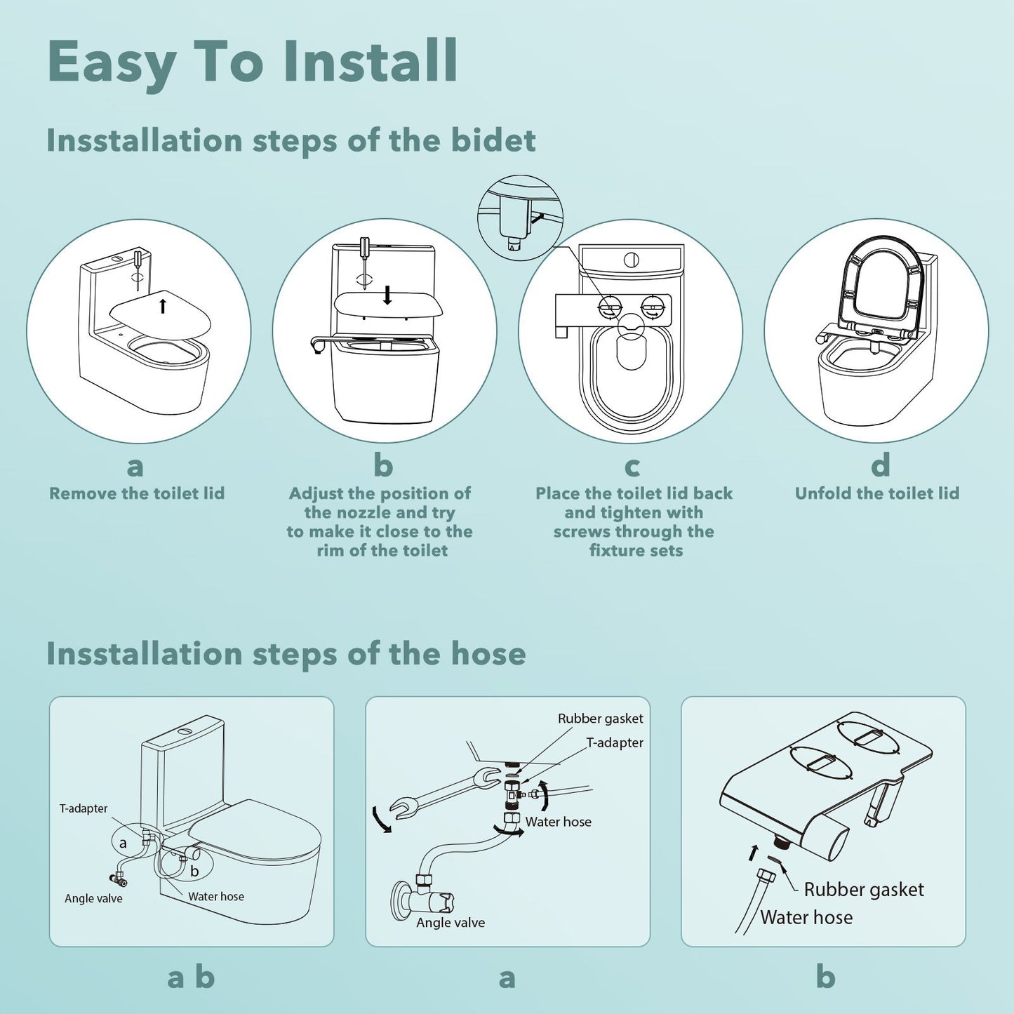 Bidet Toilet Attachment Non-Electric with Fresh Water Spay for Bottom Wash, User-friendly Single Knob and Self-Cleaning Nozzle Available - NAIPO