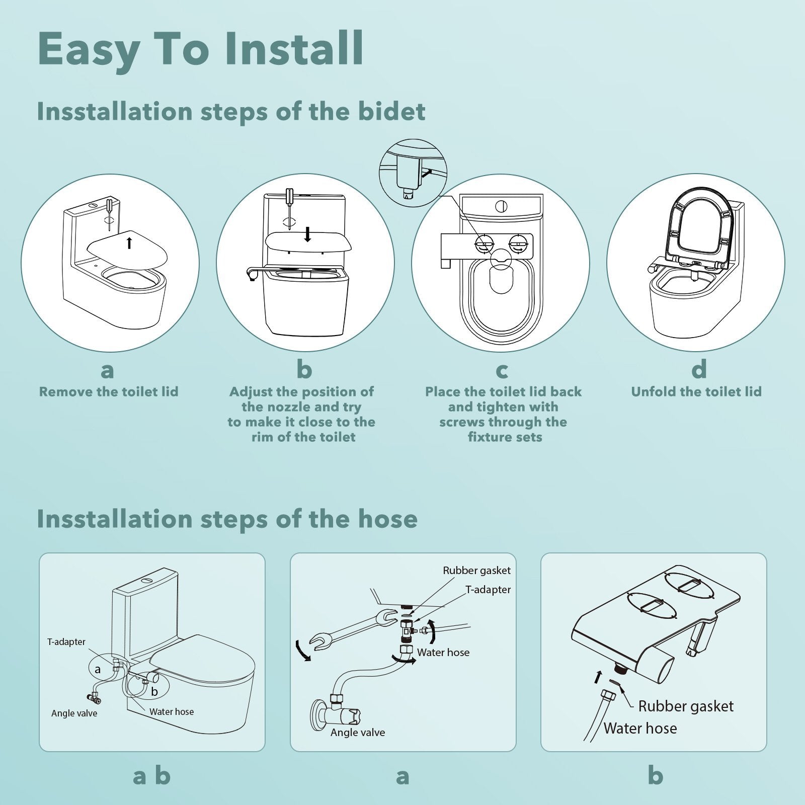 Bidet Toilet Attachment Non-Electric with Fresh Water Spay for Bottom Wash, User-friendly Single Knob and Self-Cleaning Nozzle Available - NAIPO
