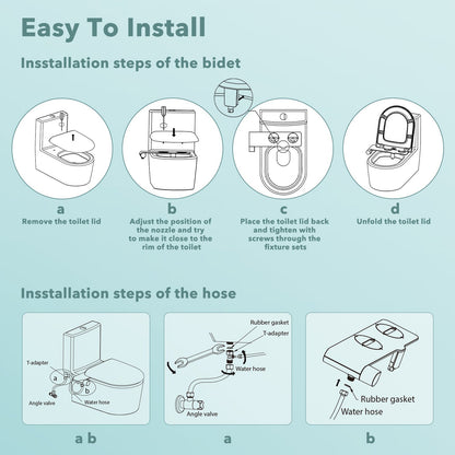 Bidet Toilet Attachment Non-Electric with Fresh Water Spay for Bottom Wash, User-friendly Single Knob and Self-Cleaning Nozzle Available - NAIPO