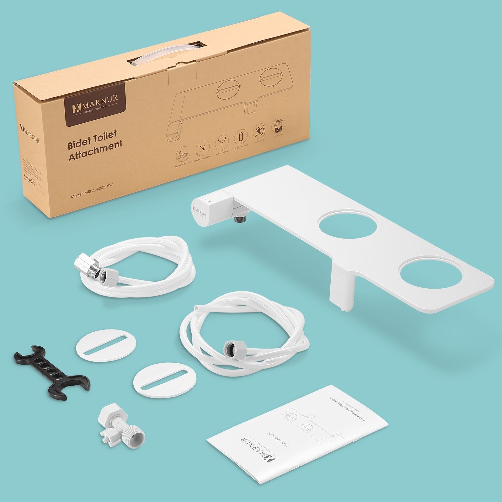 Bidet Toilet Attachment Non-Electric with Fresh Water Spay for Bottom Wash, User-friendly Single Knob and Self-Cleaning Nozzle Available - NAIPO